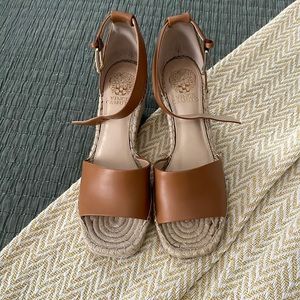 Vince Camuto brown leather espadrilles